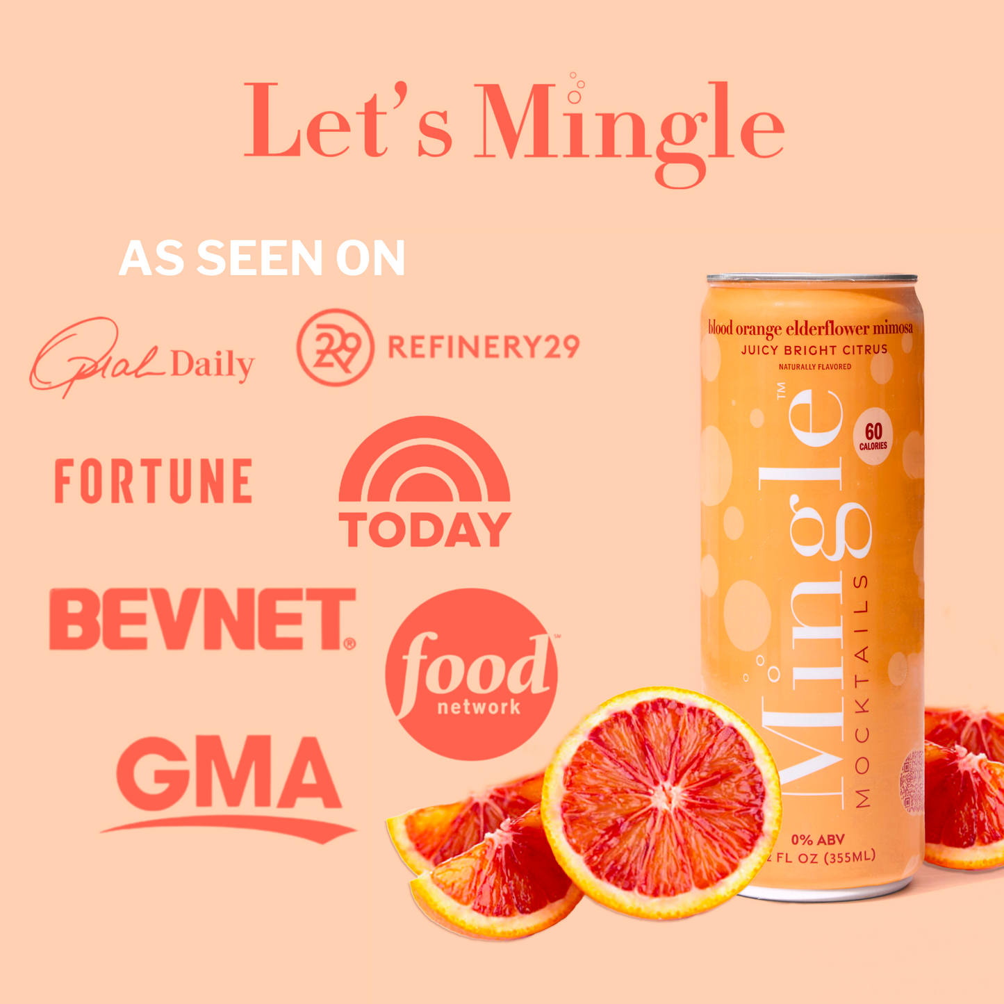 Mingle Mocktails - Blood Orange Elderflower Mimosa