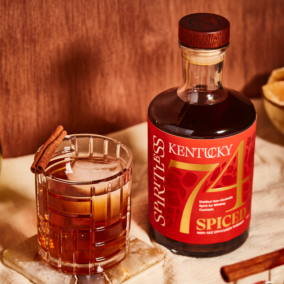 Spiritless - Kentucky 74 SPICED - Non-Alcoholic Cinnamon Whiskey - 700ml