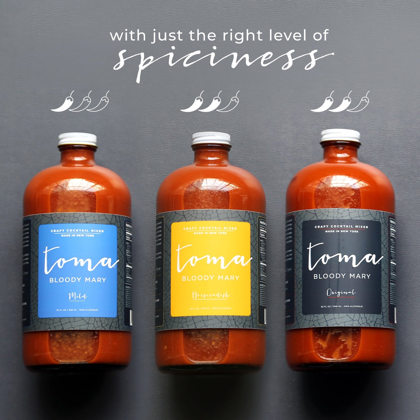 Toma Bloody Mary - Original/Horseradish (32oz) 2-PACK Variety