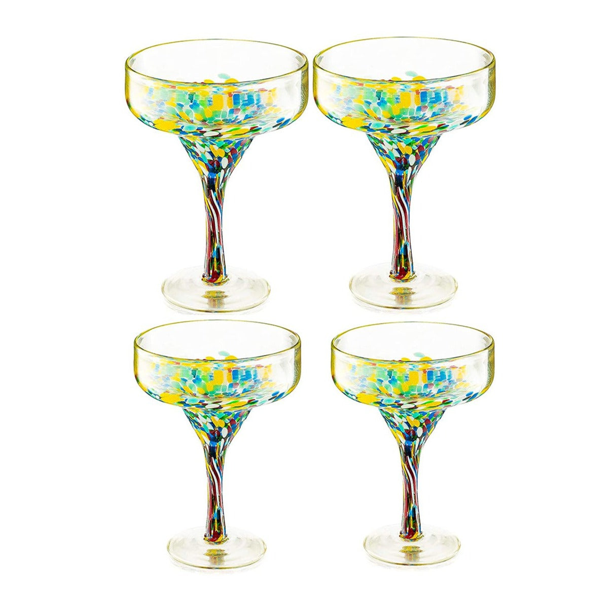 The Wine Savant Mexican Hand Blown Margarita Glasses – Set of 4 Luxury