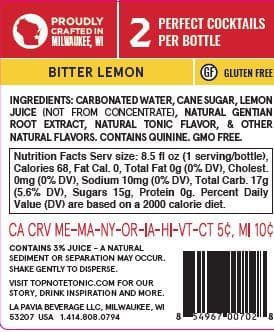 UK Awarded Gold - Bitter Lemon Tonic Water by Top Note Tonic Store