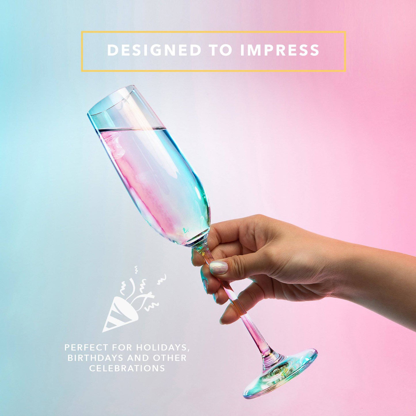 DRAGON GLASSWARE® - Champagne Flutes - Set of 2 - 8oz
