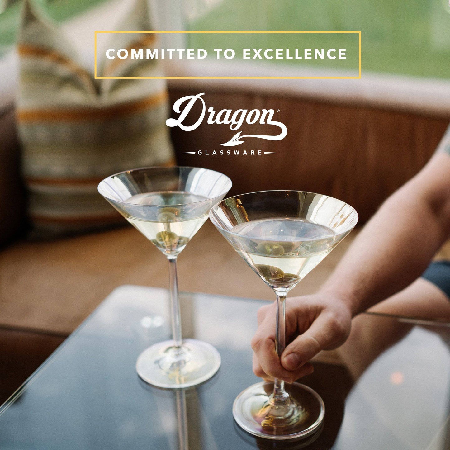 DRAGON GLASSWARE® - Stemmed Martini Glasses - Set of 2 - 8oz