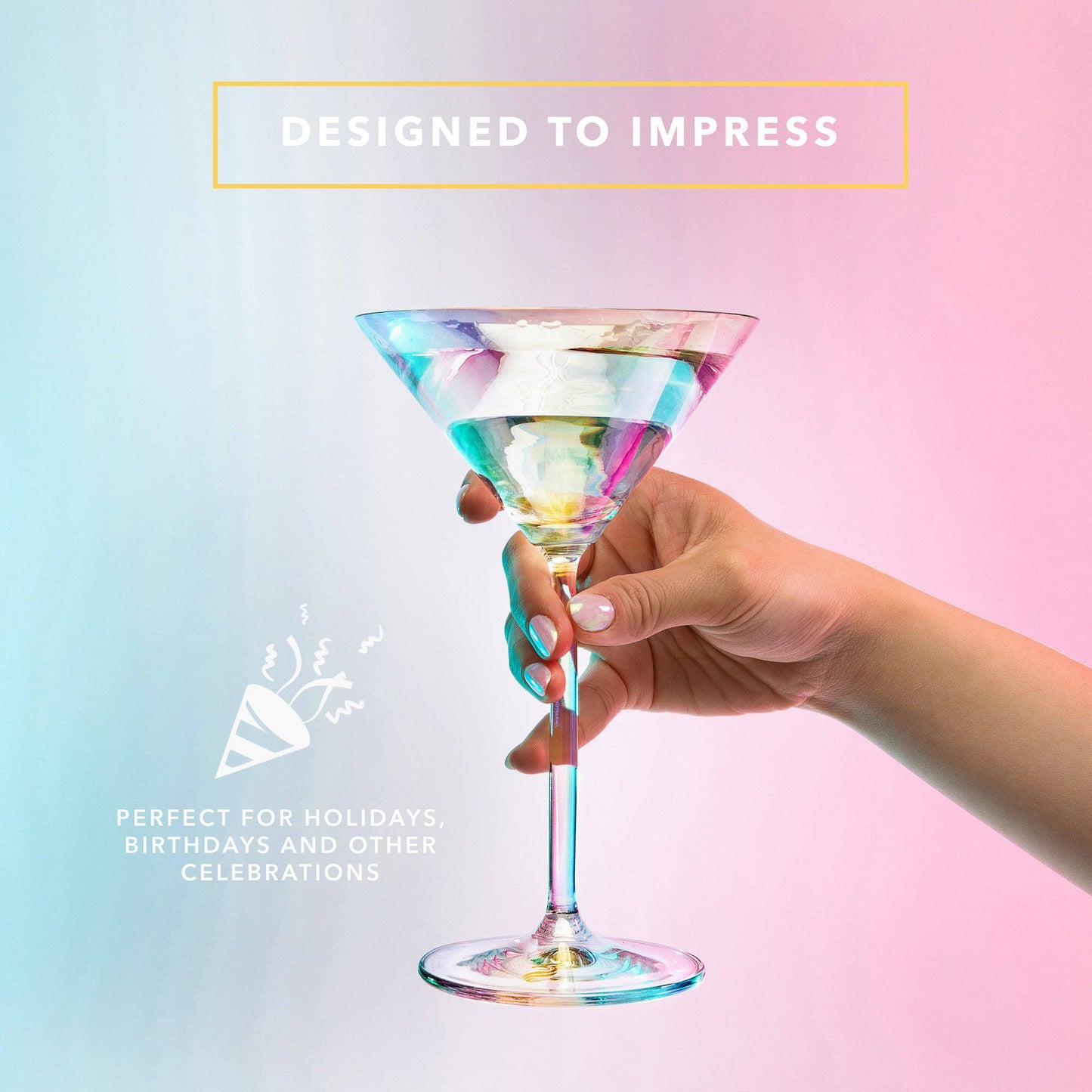DRAGON GLASSWARE® - Stemmed Martini Glasses - Set of 2 - 8oz