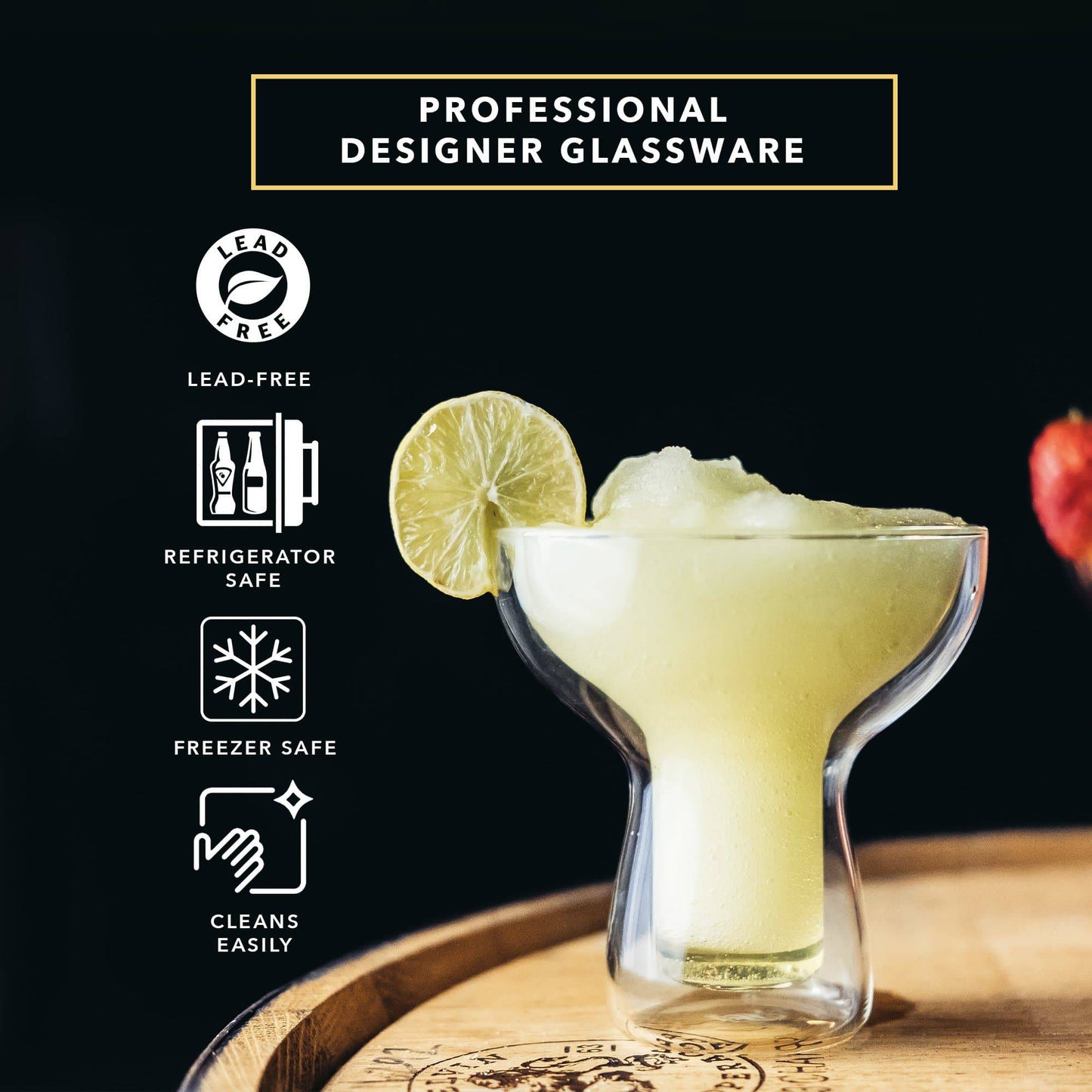 DRAGON GLASSWARE® - Margarita Glasses - Set of 2 - 12oz