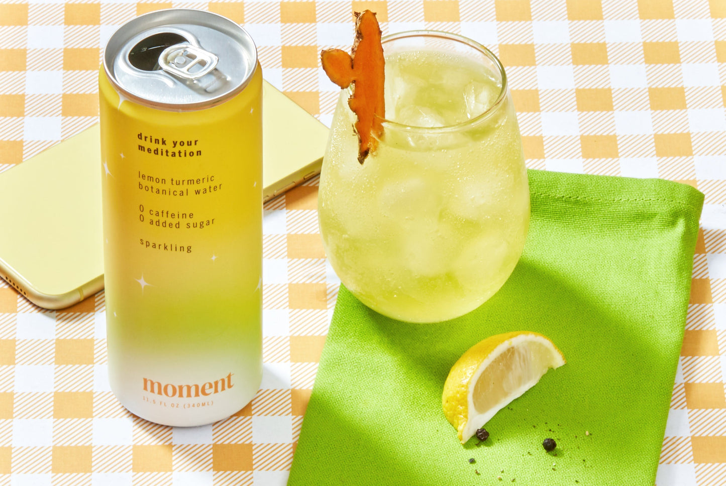 Moment | Drink Your Meditation - lemon turmeric adaptogen drink (12-pack)