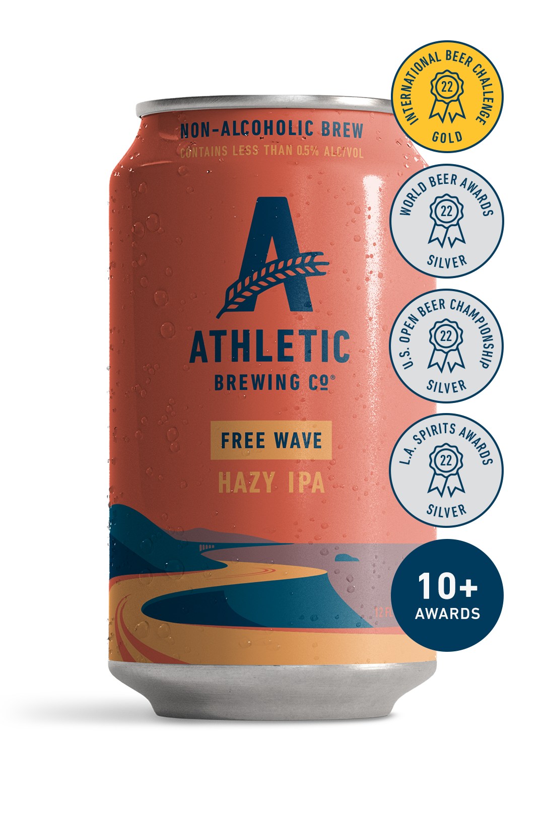 Athletic Brewing  Company - Free Wave - Hazy IPA 12oz Cans - 2x 6-Packs