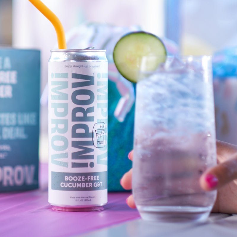 IMPROV Booze-Free Cocktails - Booze-Free Cucumber G&T 8 Pack (12oz cans)