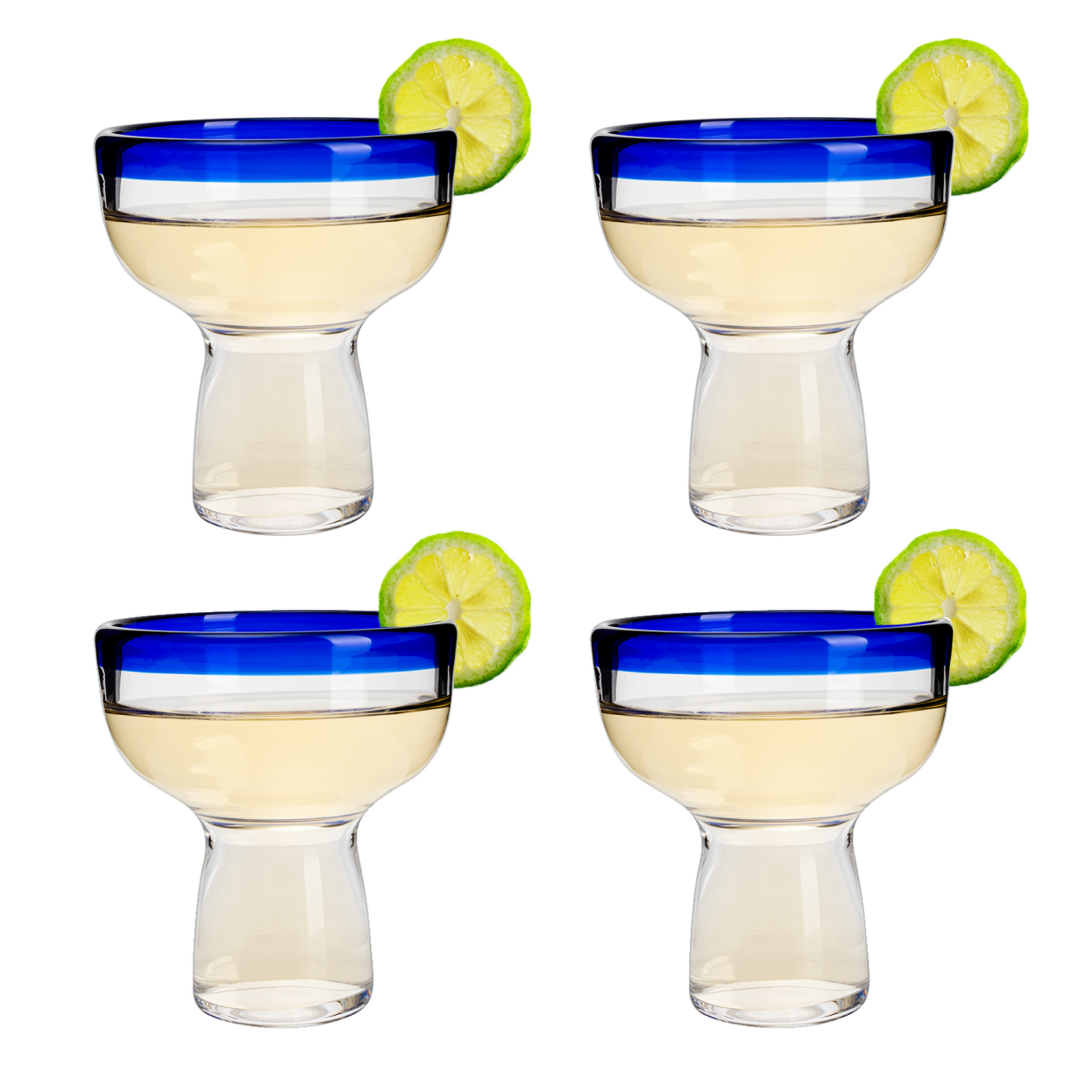 The Wine Savant - Hand Blown Margarita Glass - Hand Blown Confetti Margarita, Martini & Champagne Glasses