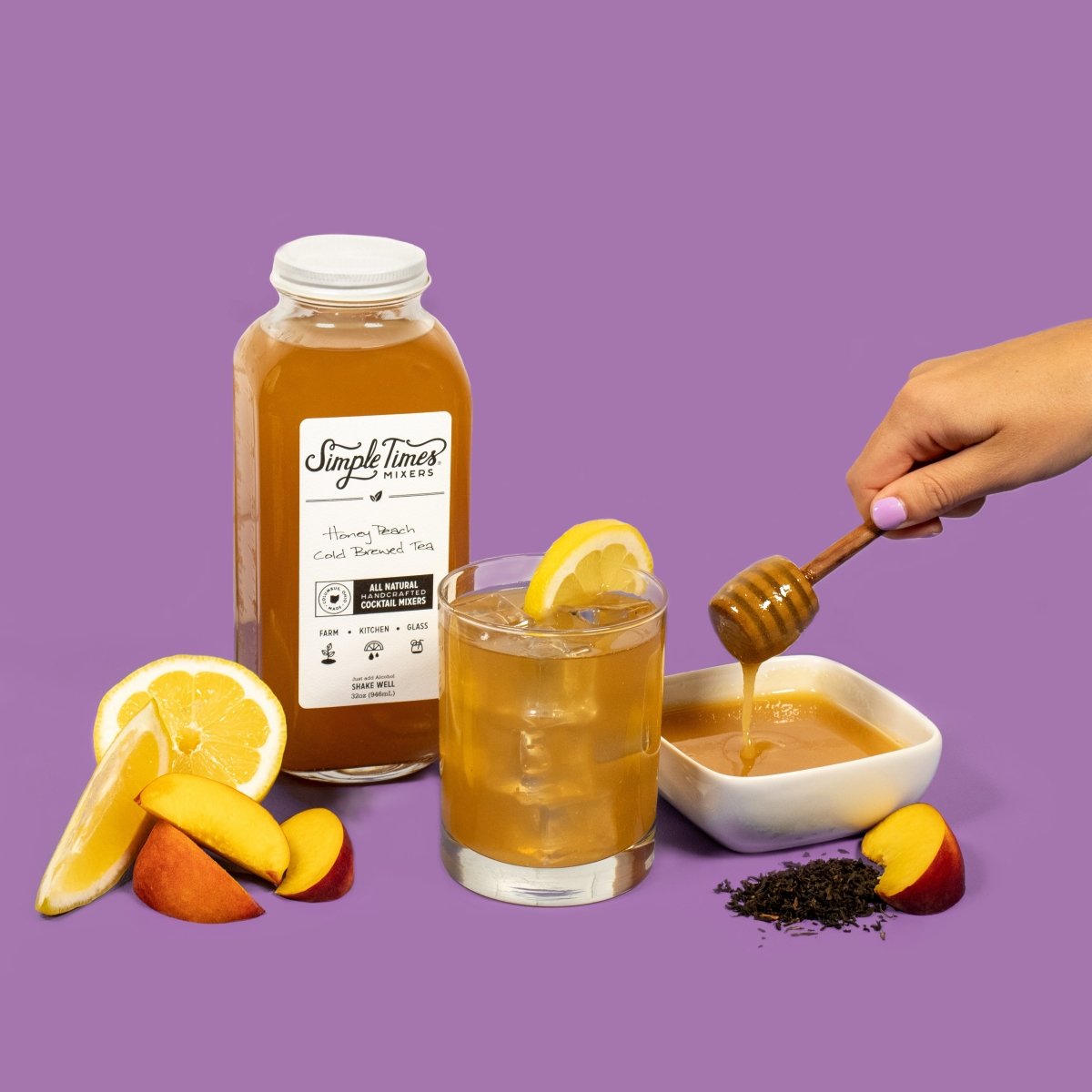 Honey Peach Cold Brewed Tea by Simple Times Mixers