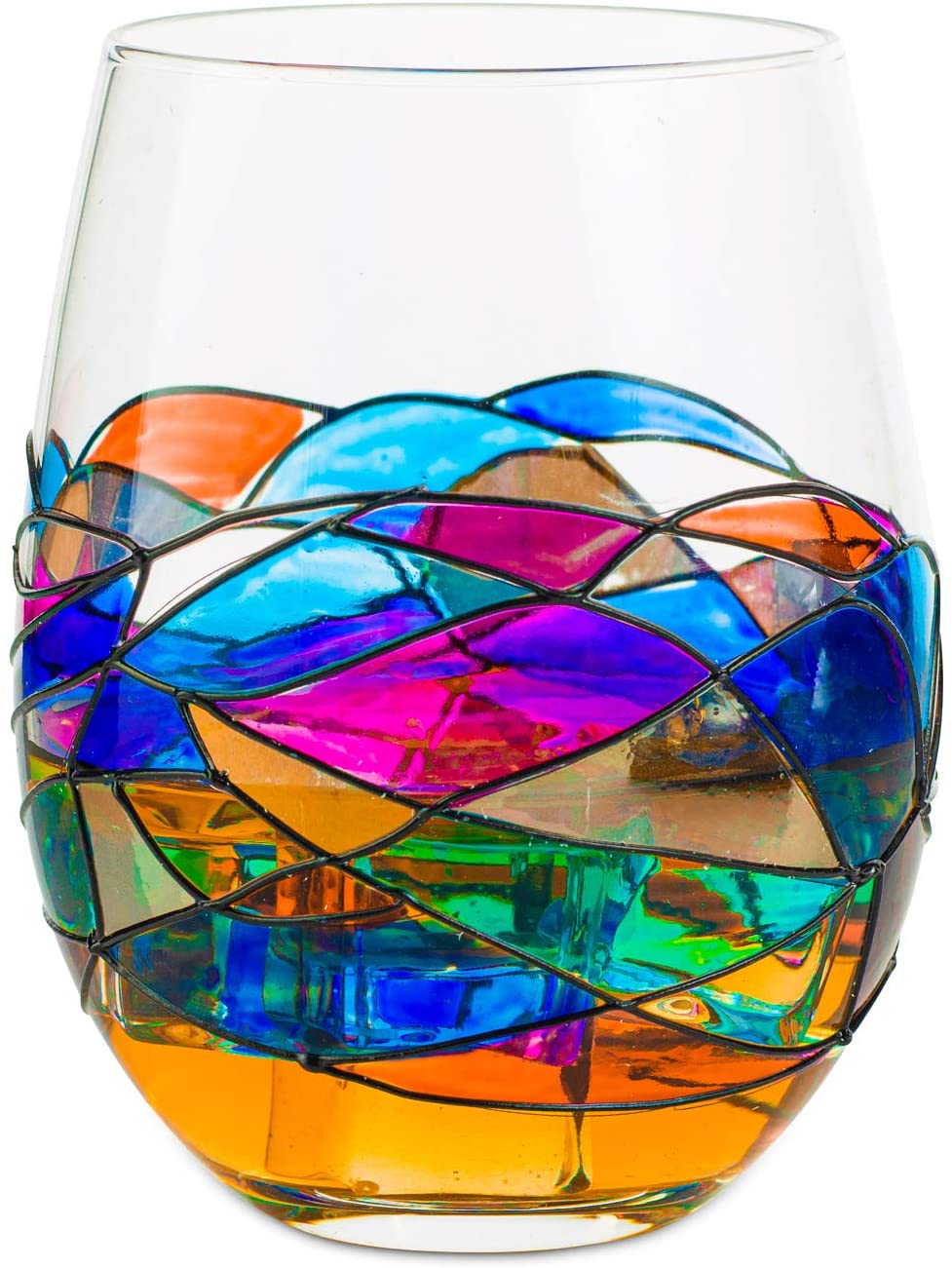 The Wine Savant - Artisanal Hand Painted Whiskey & Wine Decanter Set - 16oz / 750ml