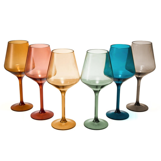 The Wine Savant - European Style Crystal, Stemmed Wine Glasses, Acrylic Glasses - Hand Wash Only - 15oz