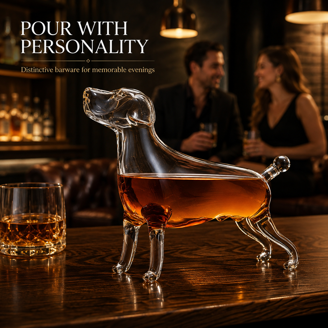 Dog Animal Wine & Whiskey Decanter The Wine Savant - Beautiful Profile of A Labrador Dog 500ml - Whiskey, Wine Scotch or Liquor Decanter