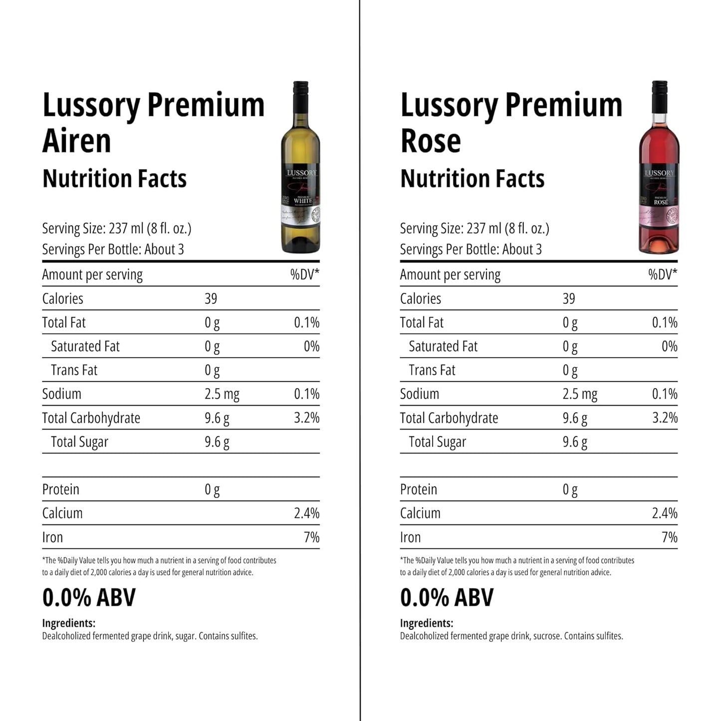 Lussory Premium (Spain) - Lussory Premium Non-Alcoholic Wine Sampler Set (Sparkling Brut, Red Merlot, White Airen, Rosé) Dealcoholized from Spain (4 Bottles, 750ml each) - Halal Certified.