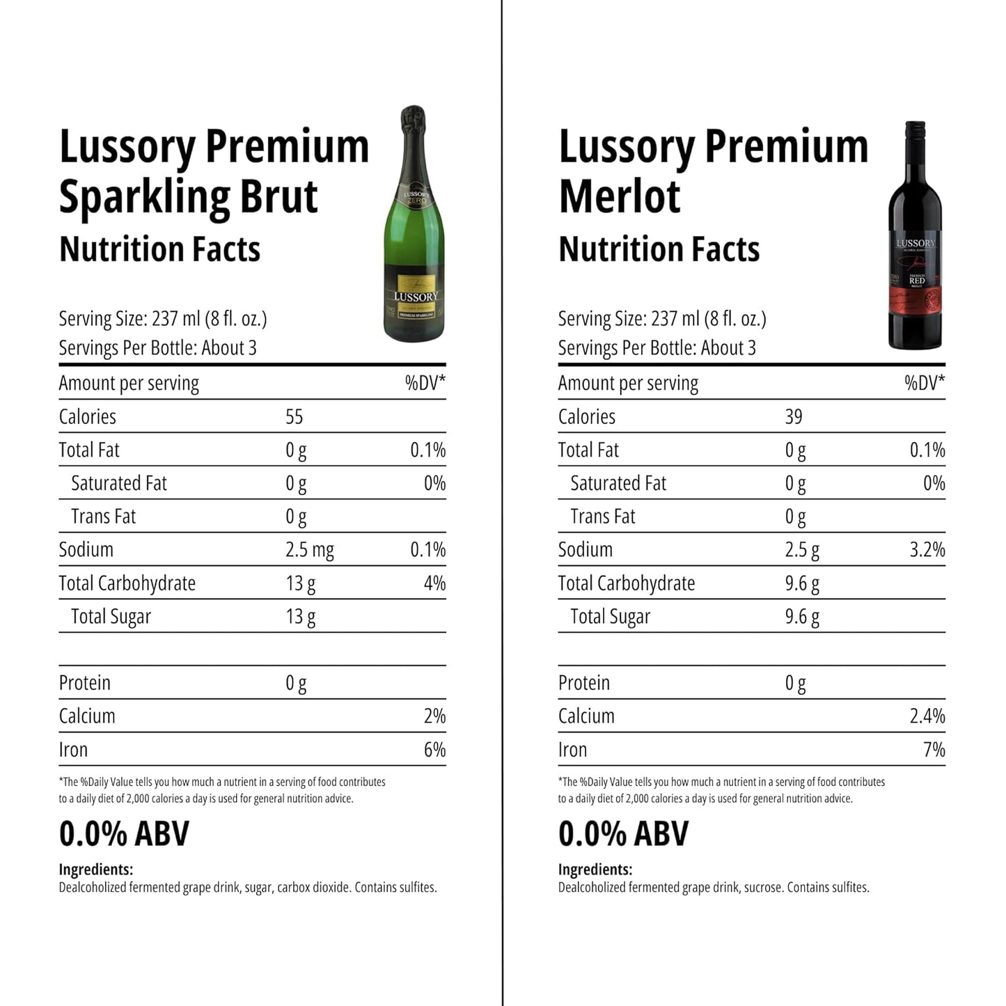 Lussory Premium (Spain) - Lussory Premium Non-Alcoholic Wine Sampler Set (Sparkling Brut, Red Merlot, White Airen, Rosé) Dealcoholized from Spain (4 Bottles, 750ml each) - Halal Certified.