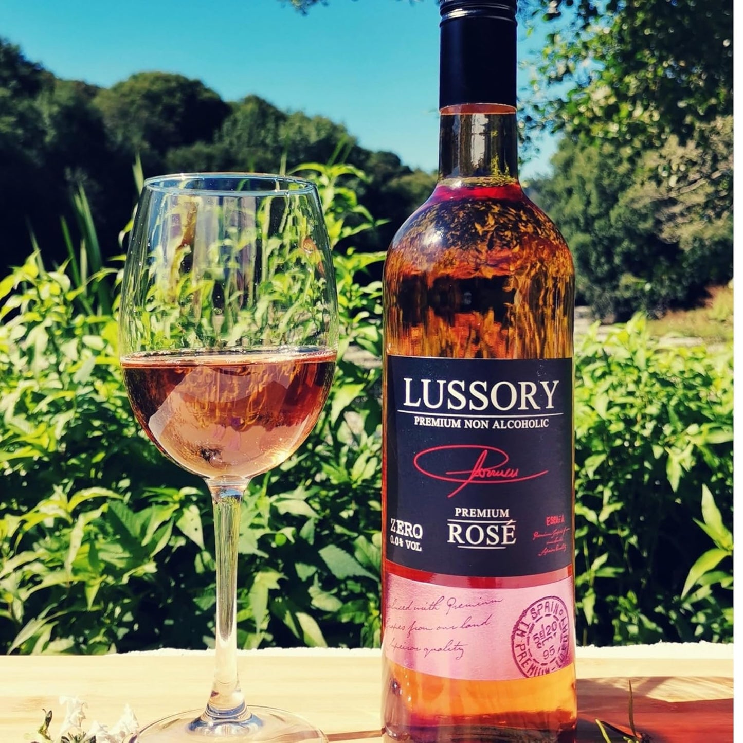 Lussory Premium (Spain) - Lussory Premium Non-Alcoholic Wine Sampler Set (Sparkling Brut, Red Merlot, White Airen, Rosé) Dealcoholized from Spain (4 Bottles, 750ml each) - Halal Certified.