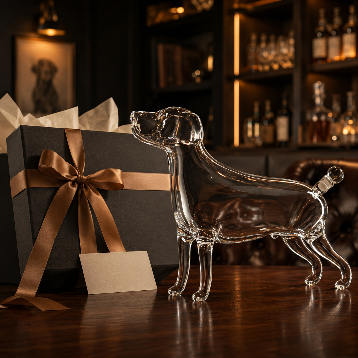 Dog Animal Wine & Whiskey Decanter The Wine Savant - Beautiful Profile of A Labrador Dog 500ml - Whiskey, Wine Scotch or Liquor Decanter