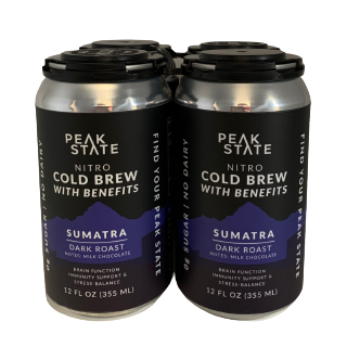Peak State Coffee - Cold Brew with Benefits - 4 Pack - 12oz cans