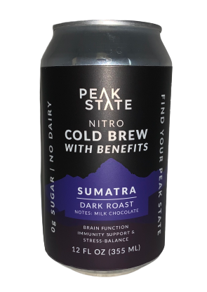 Peak State Coffee - Cold Brew with Benefits - 4 Pack - 12oz cans