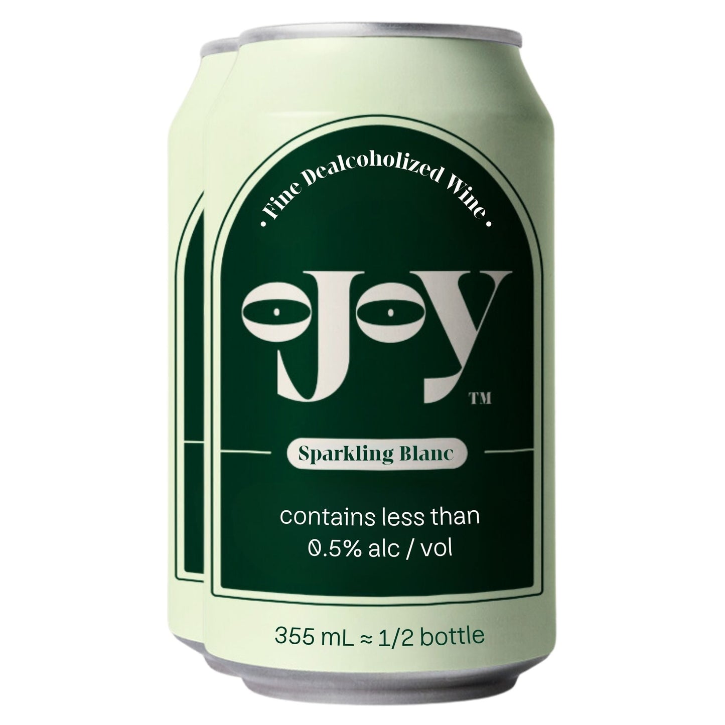 OJOY Wine Company - Sparkling Blanc Non Alcoholic Wine (NA Wine), 355 ml Can (Pack of 2)