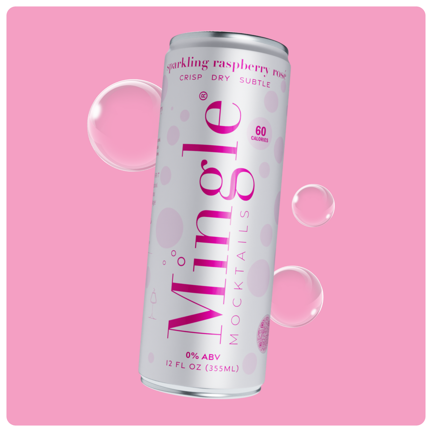 Mingle Mocktails - Sparkling Raspberry Rosé - 12/24 Can Packs