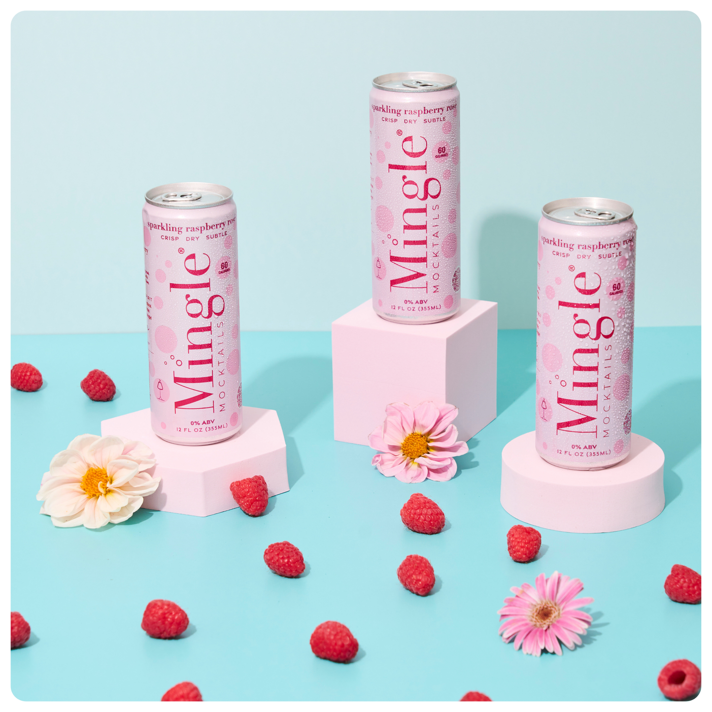 Mingle Mocktails - Sparkling Raspberry Rosé - 12/24 Can Packs