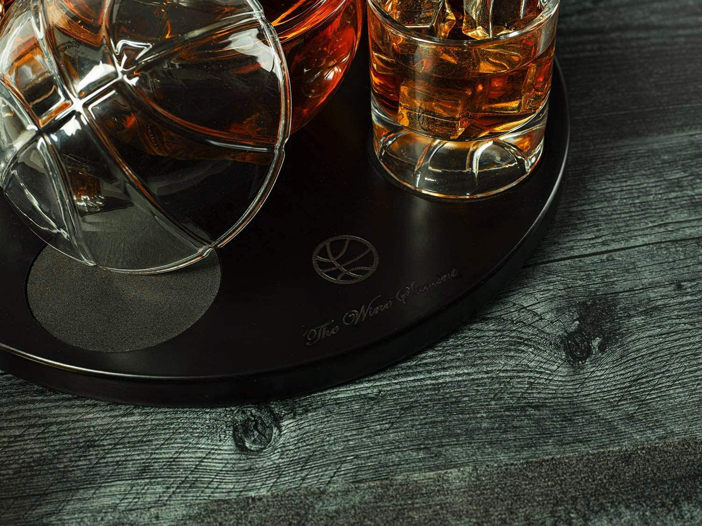 The Wine Savant - Basketball Decanter Set - Whiskey Scotch or Bourbon Decanter - 850ml