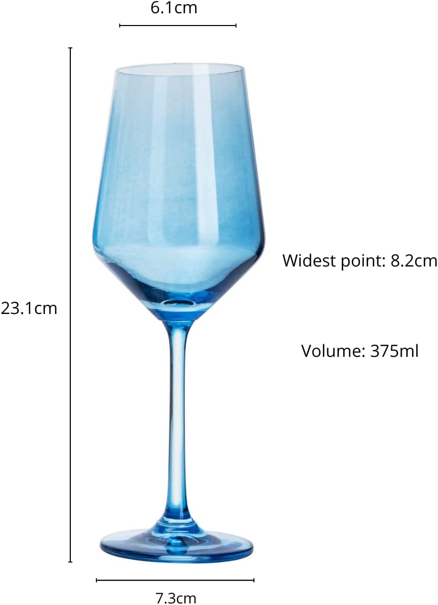 The Wine Savant - Italian Style Crystal Blue Colored Wine Glasses - Se – NA  Deal Depot