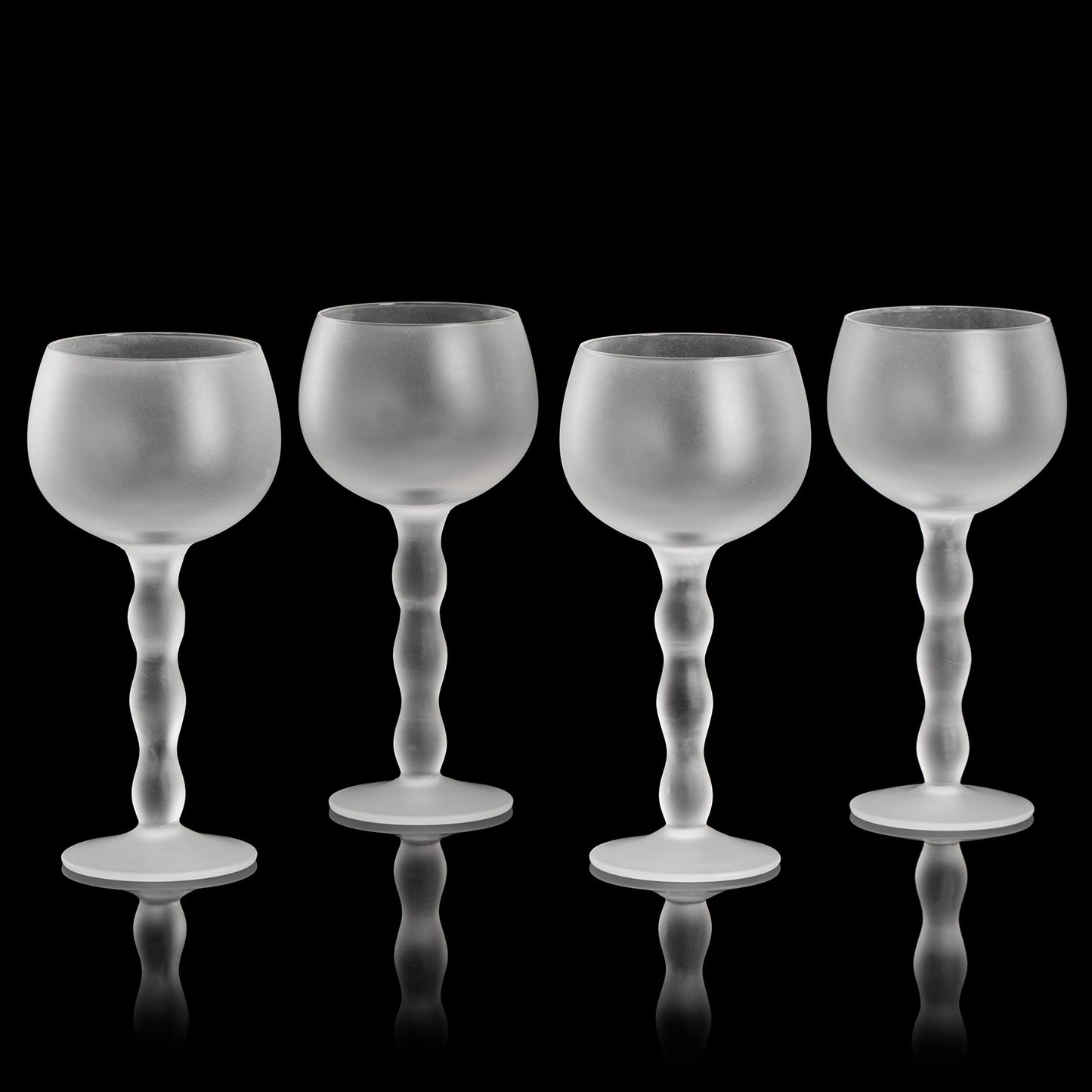 The Wine Savant - Cloud Elegant Crystal Wine & Water Glasses - Hand Blown Premium Sand Blasted Glasses