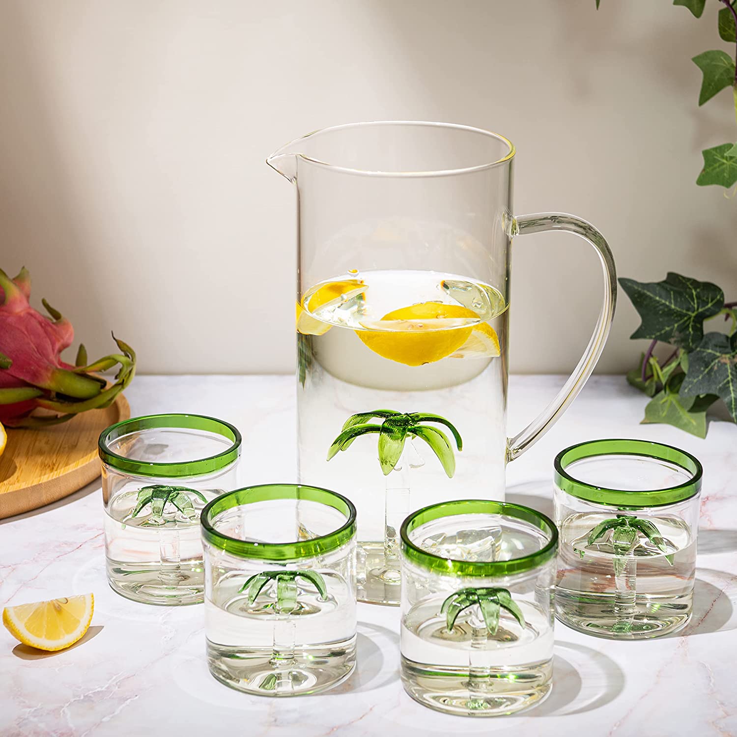 Green on sale glassware sets