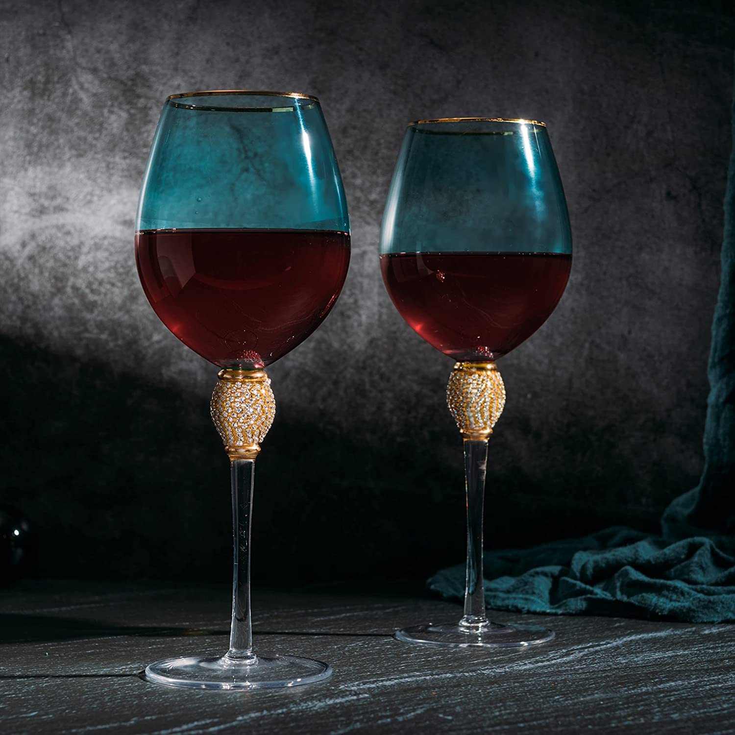 The Wine Savant - Art Deco Colored Stemmed Crystal Wine Glasses - Gild – NA  Deal Depot