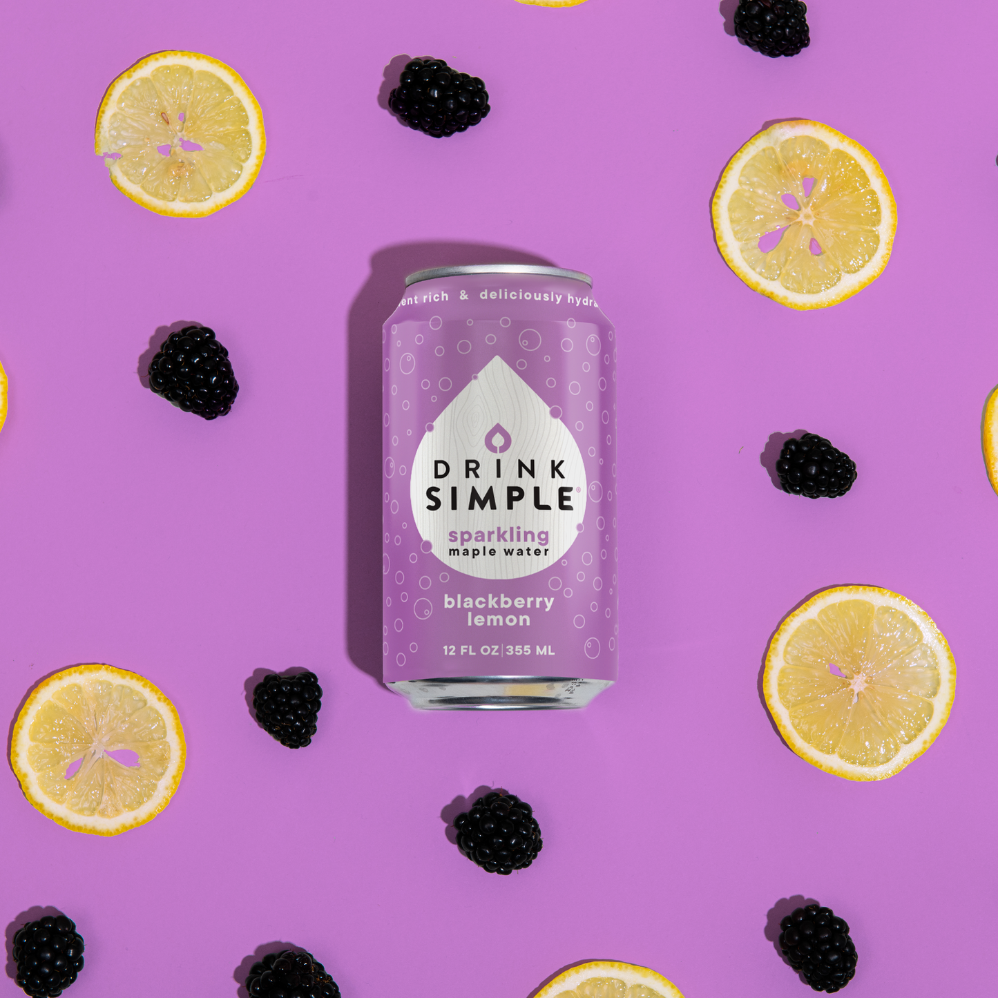 Drink Simple - Sparkling Maple Water - Blackberry Lemon - 12 Pack