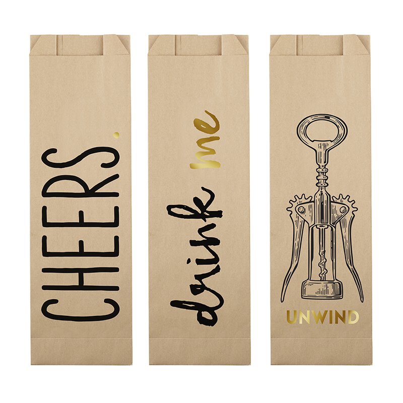 Cheers Assortment Paper Wine Bags | 6 Pieces | For Gifting by The Bullish Store