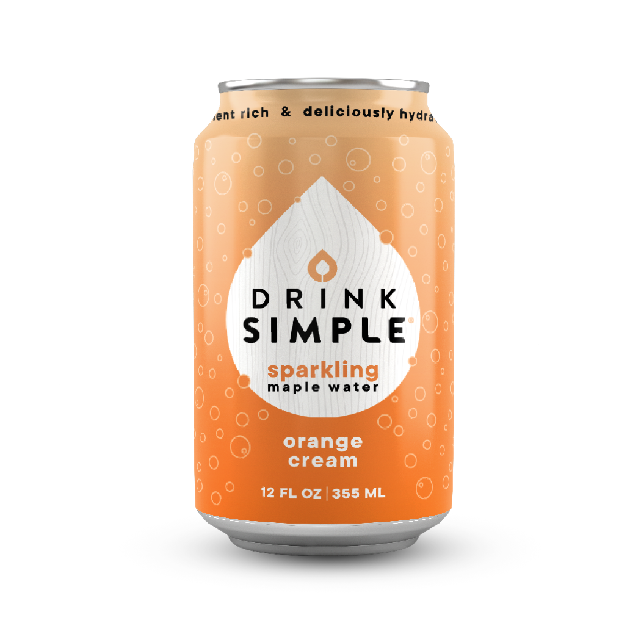 Drink Simple - Orange Cream Sparkling Maple Water - 12 oz 12 Pack