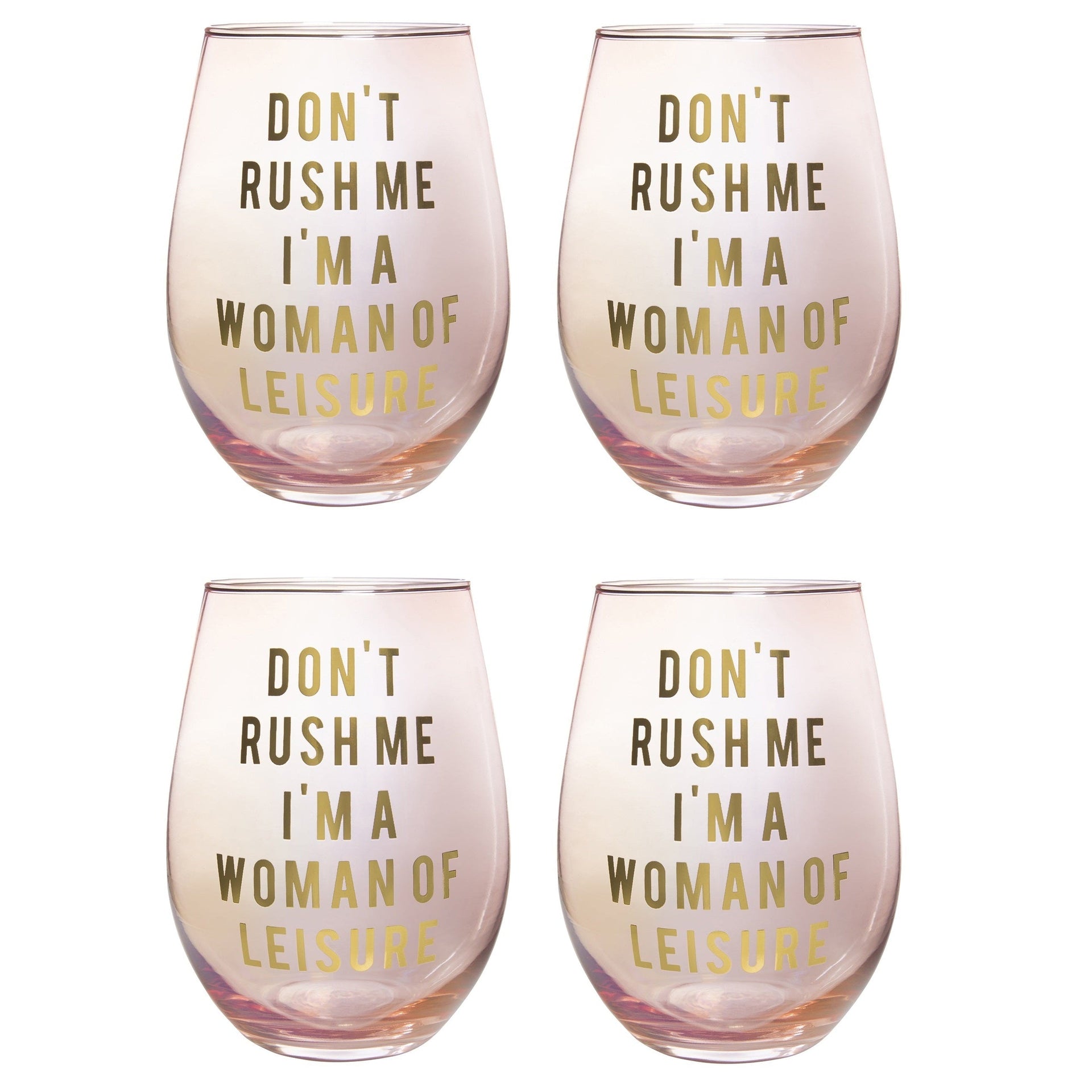 Stackable Wine Glasses Set - Pink Orange - Set of 4 - Slant Collections