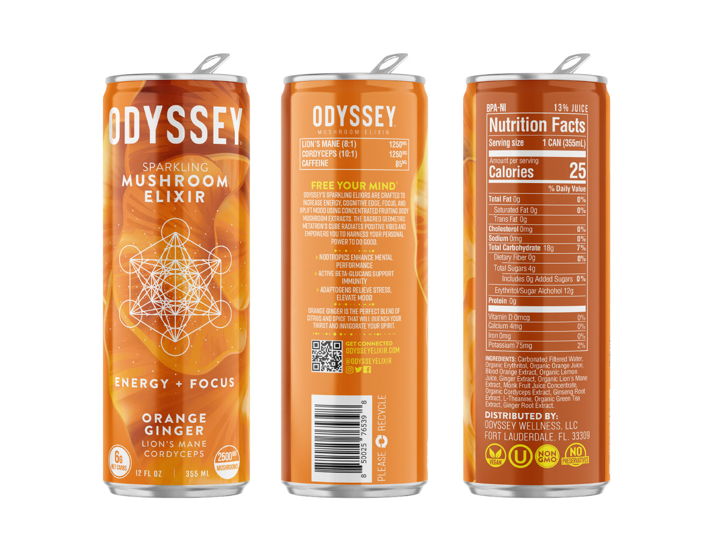 OdysseyElixir - ENERGY + FOCUS - ORANGE GINGER 12-pack