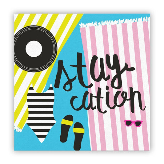 Staycation Party/Beverage/Cocktail Napkins | 5" Square by The Bullish Store