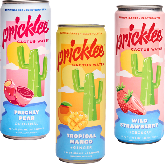 Pricklee Cactus Water - Variety Pack (3 Flavors) - 12-Pack