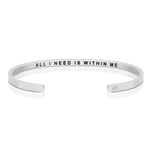 MantraBand® Bracelets - All I Need Is Within Me (within) - Silver, Yellow Gold or Rose Gold