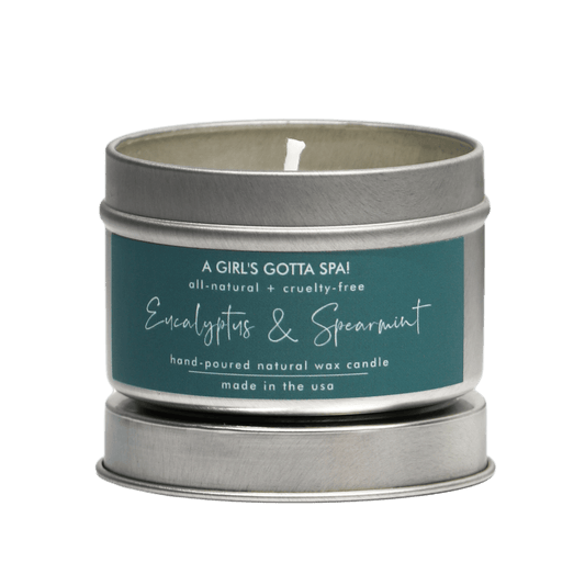 A Girl's Gotta Spa! - Eucalyptus and Spearmint Soy Candle - 4oz - 25hr burn