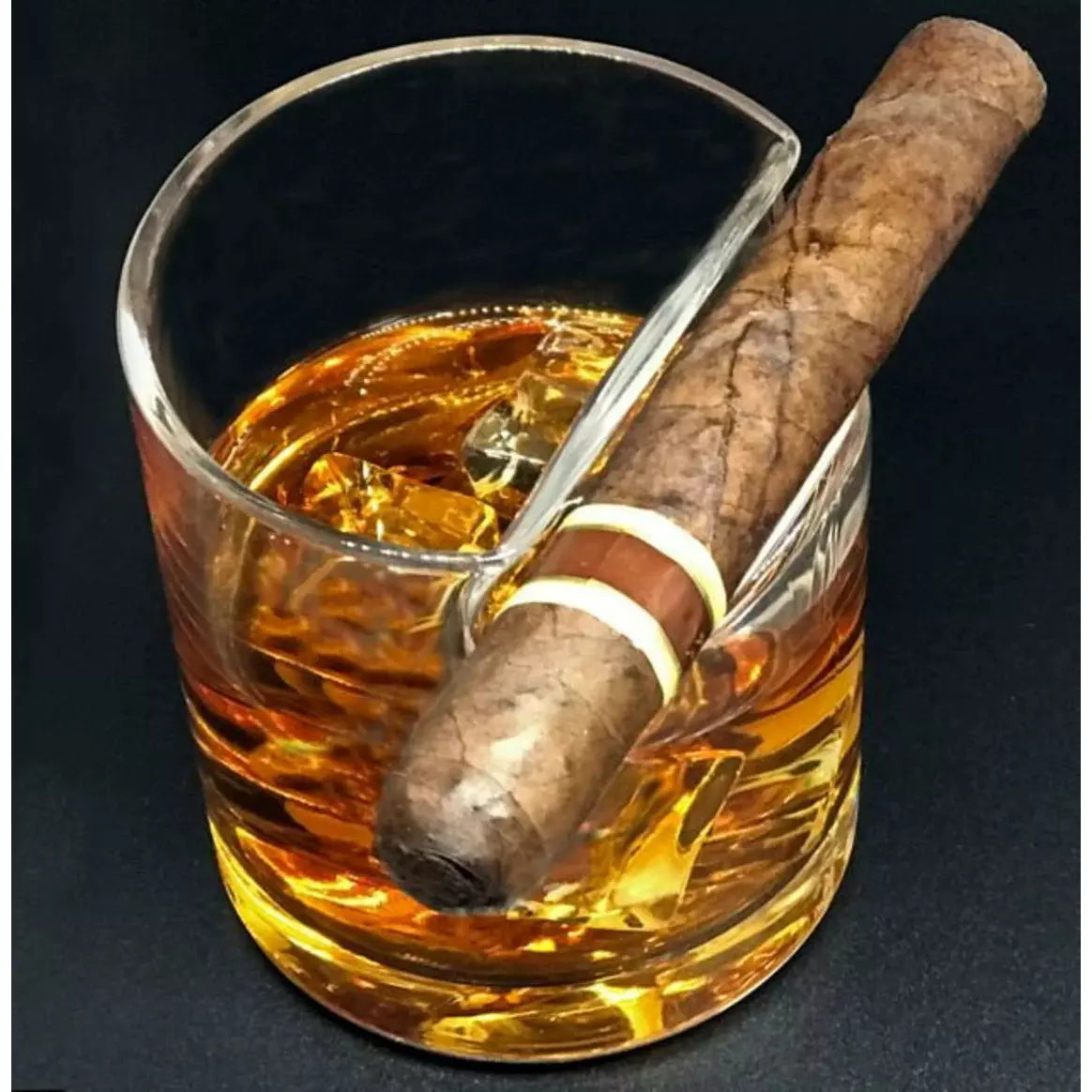 The Wine Savant - Cigar Holder Whiskey Glasses - Set of 2