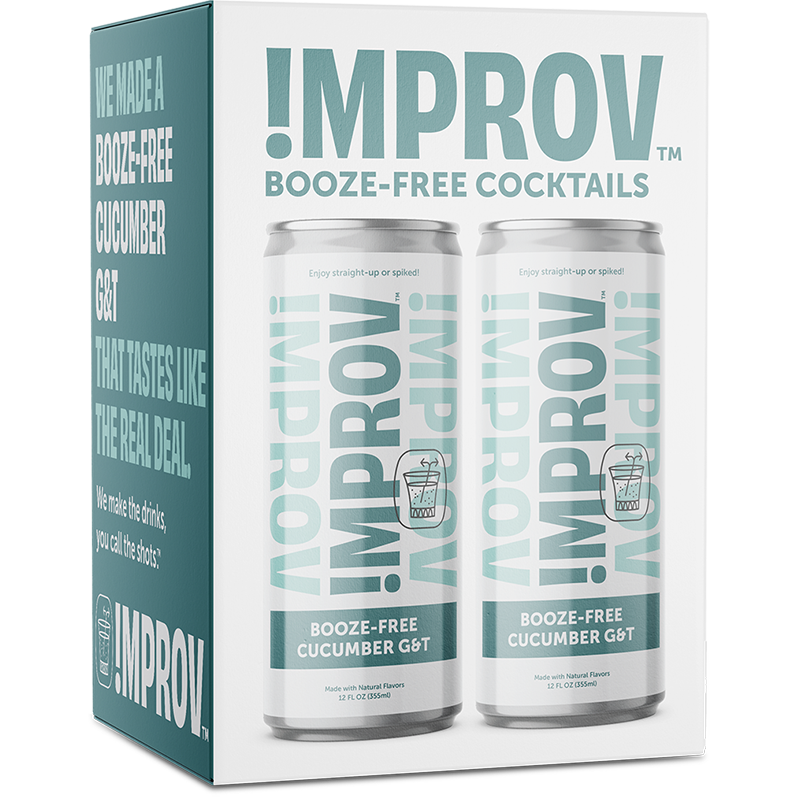 IMPROV Booze-Free Cocktails - Booze-Free Cucumber G&T 8 Pack (12oz cans)