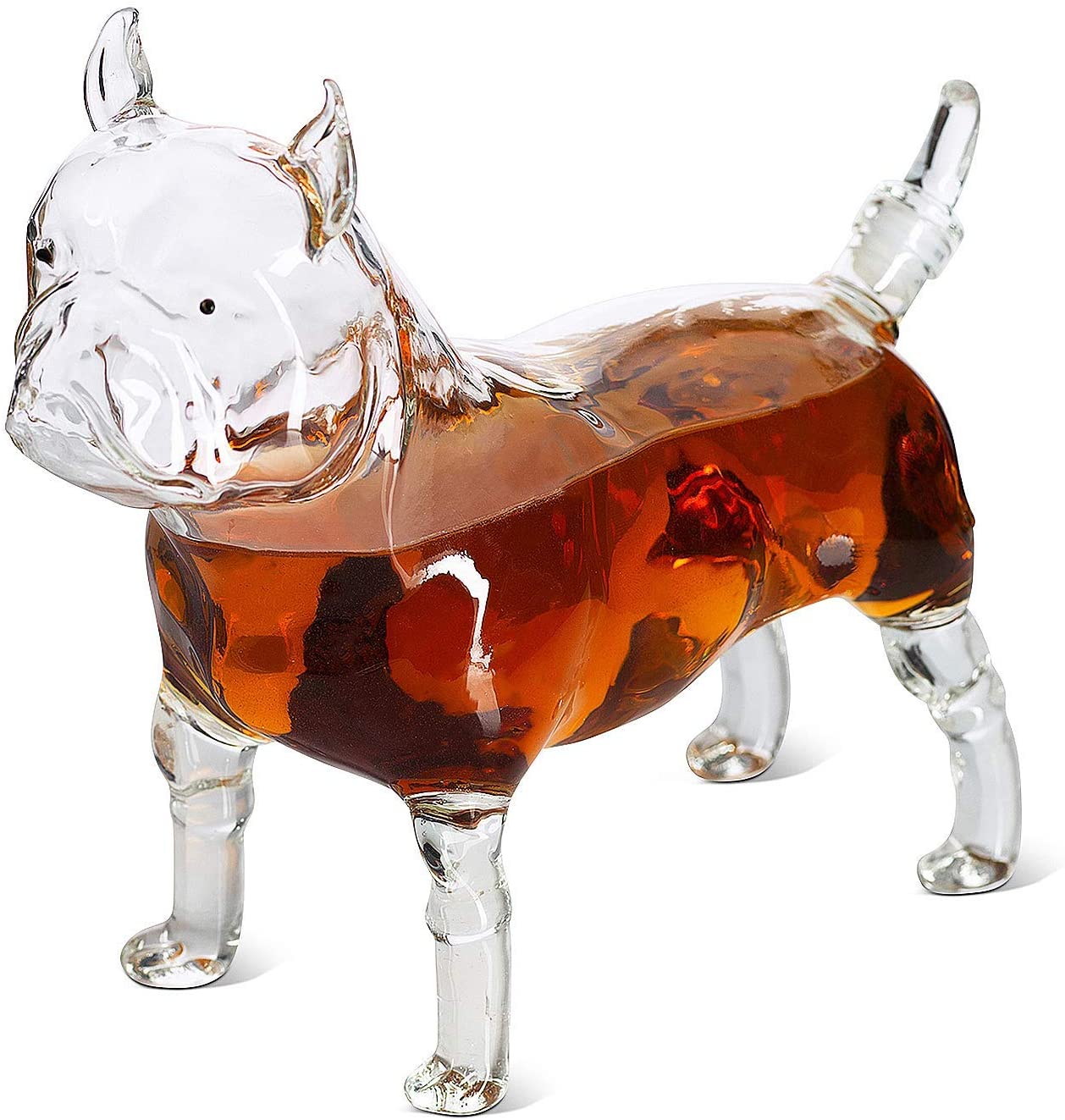 The Wine Savant - Pug Bulldog Animal Whiskey and Wine Decanter - 500ml