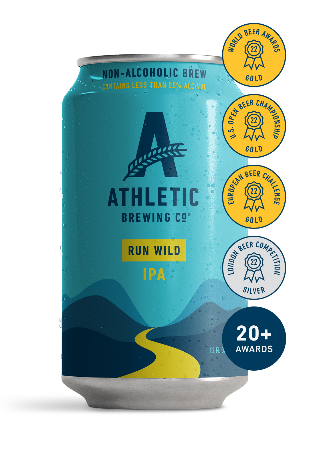 Athletic Brewing Company - Run Wild NA IPA 12oz Cans - 2x 6-Packs