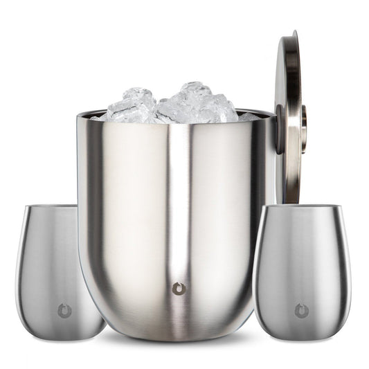 Snowfox - Grand Pinot Wine Glasses (2) with Ice Bucket - Combo set